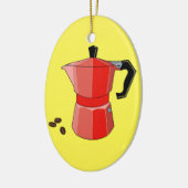 Red Rainbow Espresso Keramisch Ornament (Links)