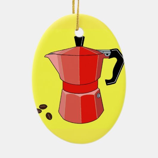 Red Rainbow Espresso Keramisch Ornament (Achterkant)