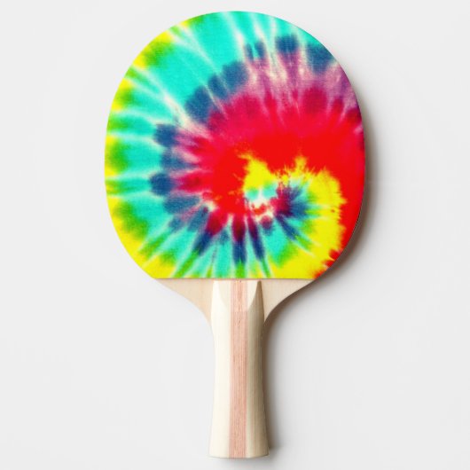 Red Rainbow Tie Dye Tafeltennisbatje (Voorkant)