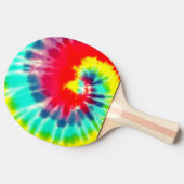 Red Rainbow Tie Dye Tafeltennisbatje (Zijkant)