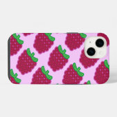 Red Raspberry Pattern iPhone 6/6s Hoesje iPhone 14 Hoesje (Achterkant horizontaal)