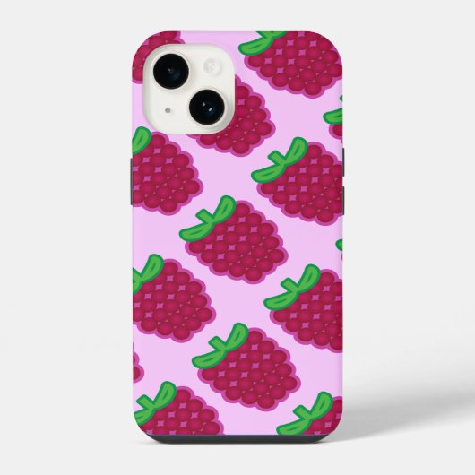 Red Raspberry Pattern iPhone 6/6s Hoesje iPhone 14 Hoesje (Achterkant)