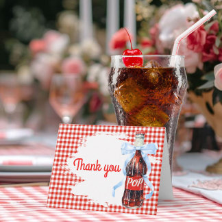 Red Ready to Pop Baby Shower Thank you Bedankkaart