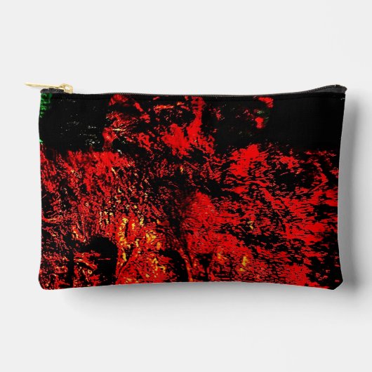 Red recycled Cut Sew Bag,Dark abstract texture Etui (Voorkant)