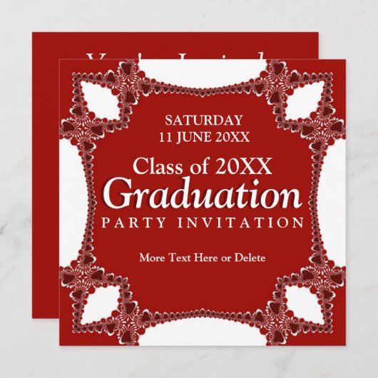 Red Regalia Graduation Invitation (Devant / Derrière)