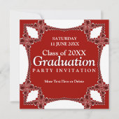 Red Regalia Graduation Invitation (Devant)