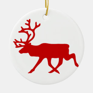 Red Reindeer / Caraïou Silhouette Keramisch Ornament