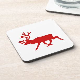 Red Reindeer/Cariou Silhouette Bier Onderzetter