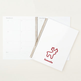 Red Reindeer Contour Personalized Name