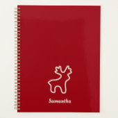 Red Reindeer Contour Personalized Name (Devant)