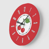Red Retro Cherry Grote Klok (Hoek)