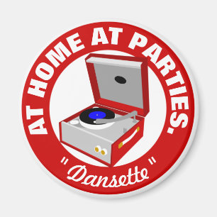 Red Retro Dansette platenspeler Magnet Magneet