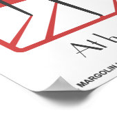 Red Retro Dansette recordspeler Pop Art poster (Hoek)