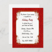 Red Retro Holiday Uitnodiging (Voorkant / Achterkant)