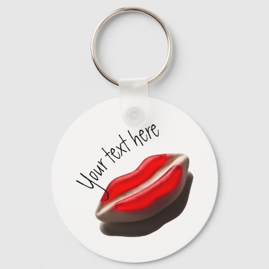 Red Retro Lips Sleutelhanger (Voorkant)