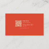 Red Retro Minimalist Scannable Arcode Visitekaartje (Achterkant)