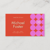 Red Retro Minimalist Scannable Arcode Visitekaartje (Voorkant)