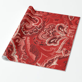Red Retro Paisley Bandanna/Bandana Cadeaupapier