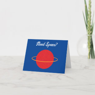 Red Retro Planet, klassieke Sci-Fi Space Cartoon Kaart
