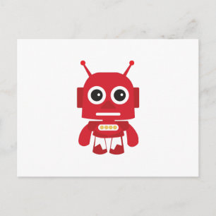 Red Retro Robot Briefkaart