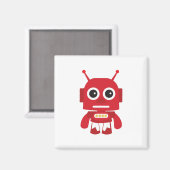 Red Retro Robot Magneet (Voorkant / Achterkant)