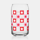 Red Retro Santa Claus Red Tartan Plaid Christmas Blikvorm Glas (Rechts)