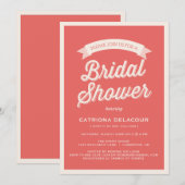 RED RETRO TYPOGRAPHY | BRIDAL SHOWER INVITATION KAART (Voorkant / Achterkant)