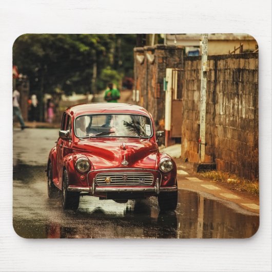 Red RetroMobile. Morris Minor Muismat (Voorkant)