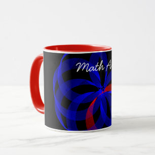 Red Revolving Accent Geometric Wiskunde Art Coffee Mok
