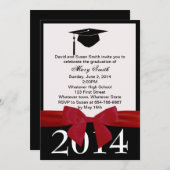 Red Ribbon Afstuderen Uitnodiging (Voorkant / Achterkant)