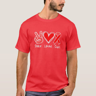 Red Ribbon Awareness Costuum Drug Free Peace Love T-shirt