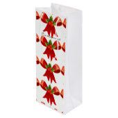 Red Ribbon Bow Holly Thunder_Cove Green Wijn Cadeautas (Achterkant Gekanteld)