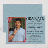 Red Ribbon Classe de Graduation Invitation (Devant / Derrière)