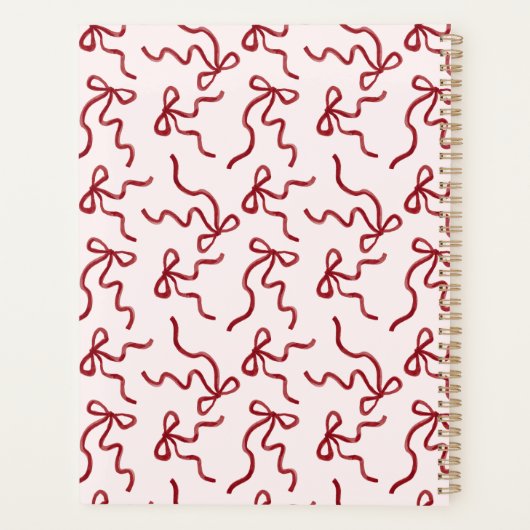 Red Ribbon Coquette Pink Planner (Dos)