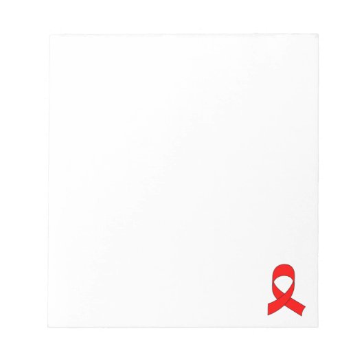 Red Ribbon Drawing Custom Notitieblok (Voorkant)