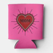 Red Ribbon Edge Heart Mam Tattoo Blikjeskoeler (Voorkant)