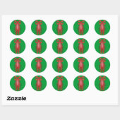 Red Ribbon Evergreen Holiday Envelope Stickers (Vel)