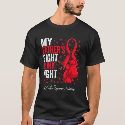 Red Ribbon Father Marfan Syndrome Bewustzijn T-shirt (Voorkant)