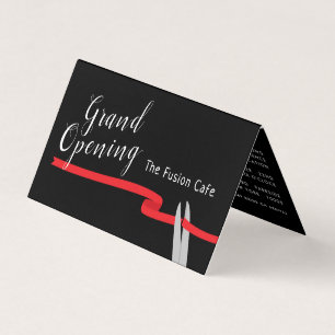 Red Ribbon, Grand Opening Ceremony Photo/Map Card Visitekaartjes