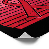 Red Ribbon HIV Aids Brain Aneurysm CVA Awarenes Poster (Hoek)