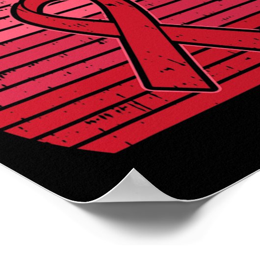 Red Ribbon HIV Aids Brain Aneurysm CVA Awarenes Poster (Hoek)