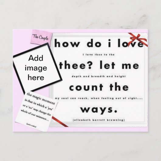 Red Ribbon Hoe hou ik van je? Briefkaart (Voorkant)