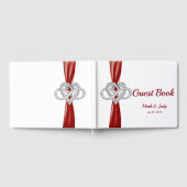 Red Ribbon Infinity Heart Bruiloft Gastenboek (Volledig)