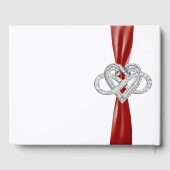 Red Ribbon Infinity Heart Mariage livre d'or (Verso)