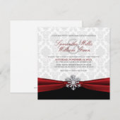 Red Ribbon Invitation de mariage d'hiver (Devant / Derrière)