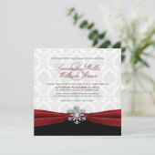 Red Ribbon Invitation de mariage d'hiver (Debout devant)