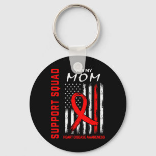 Red Ribbon Mom Heart Disease Awareness Flag Graphi Sleutelhanger