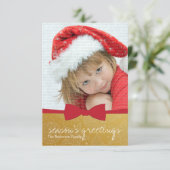 Red Ribbon Noël Carte photo (Debout devant)