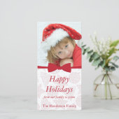 Red Ribbon Noël Carte photo (Debout devant)