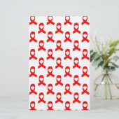 Red Ribbon Pattern Briefpapier (Staand voorkant)